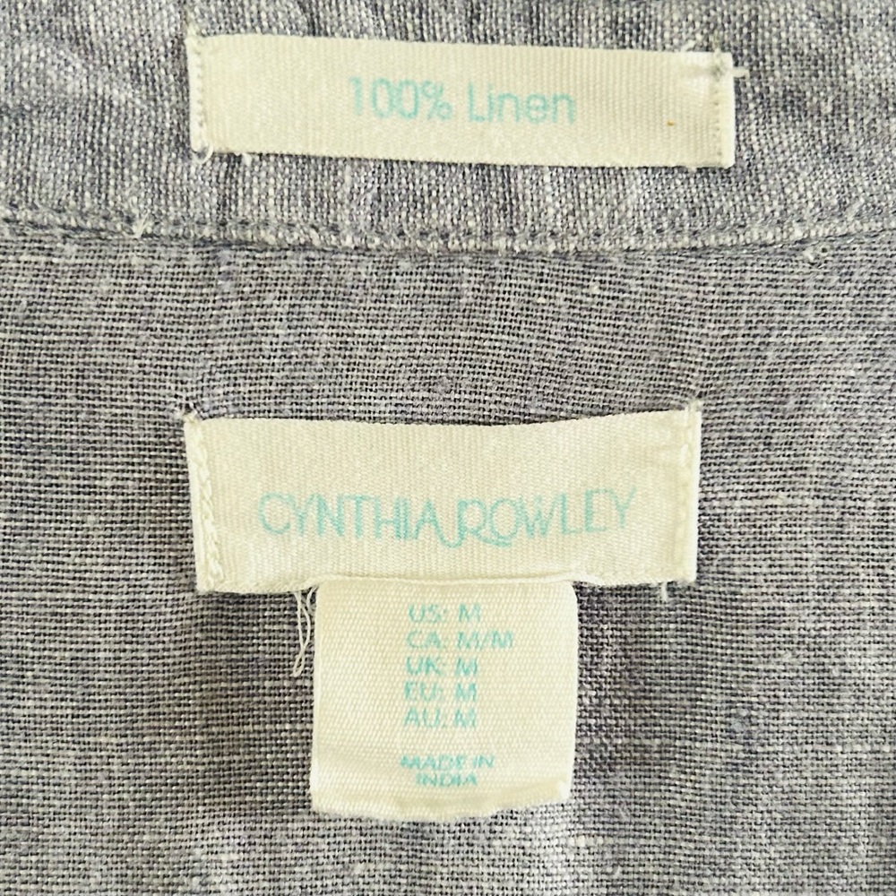 Cynthia Rowley 100% Linen Lavender Tiered A-line Button Down Shirt Dress, size M - Picture 7 of 10